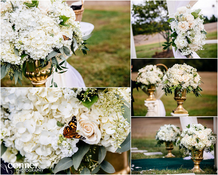 beautiful outdoor ceremony at home flowers