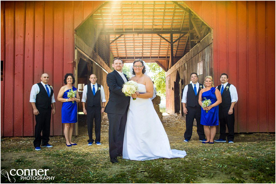 farm wedding bride and groom