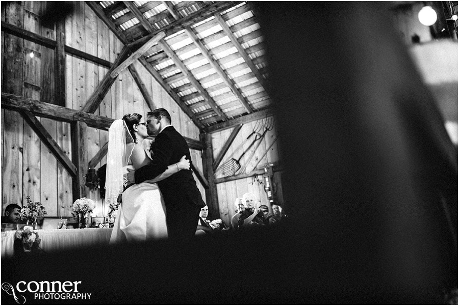barn wedding reception first dance