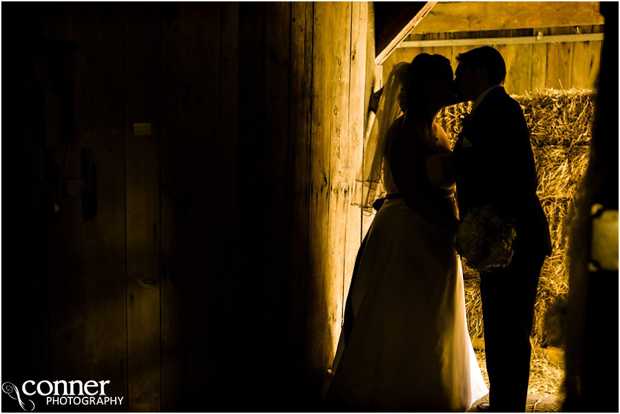 farm wedding silhouette
