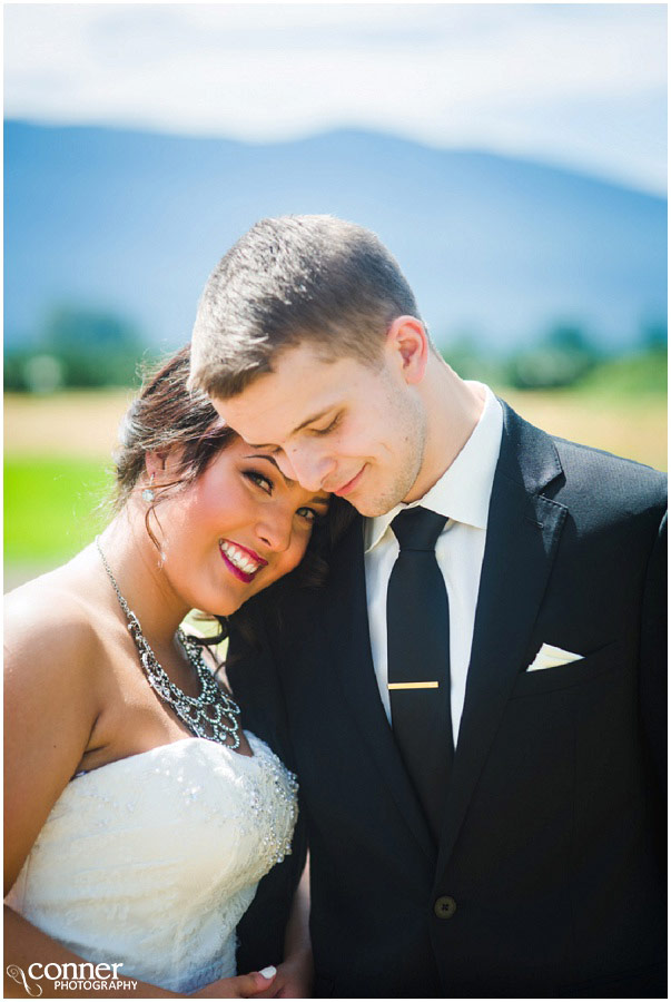 British Columbia Mountains Wedding couple love portrait