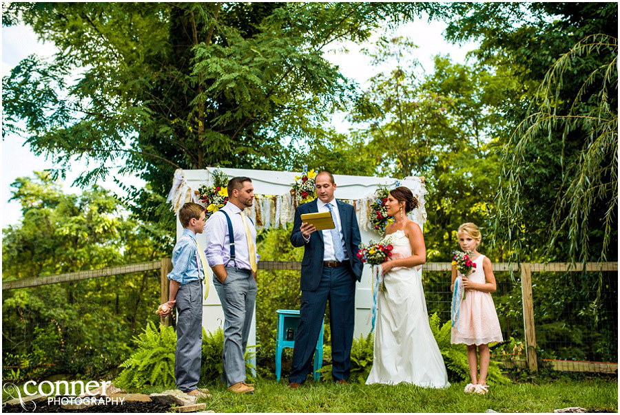 outdoor st louis wedding at home