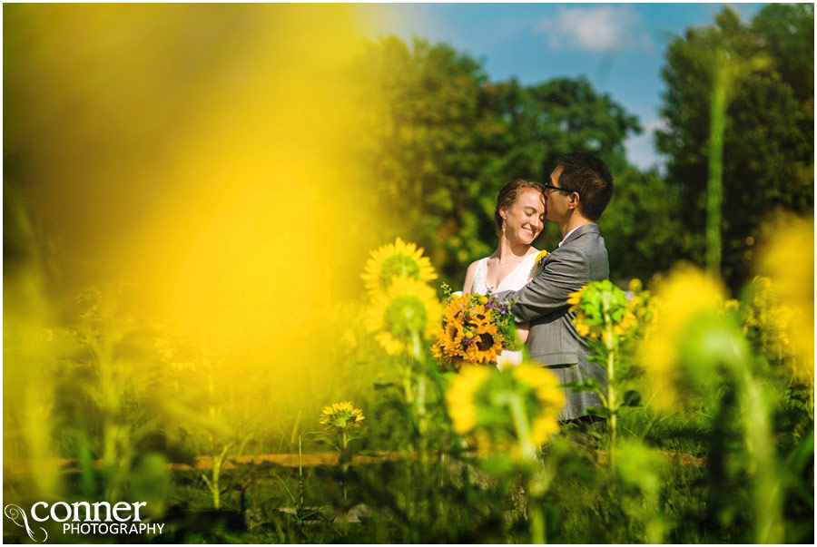 sunflower field wedding