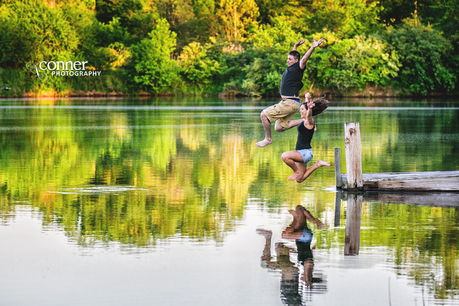 St Louis Wedding Photographer Lake Jump