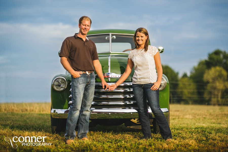 Fall Country Engagement on train tracks and barn