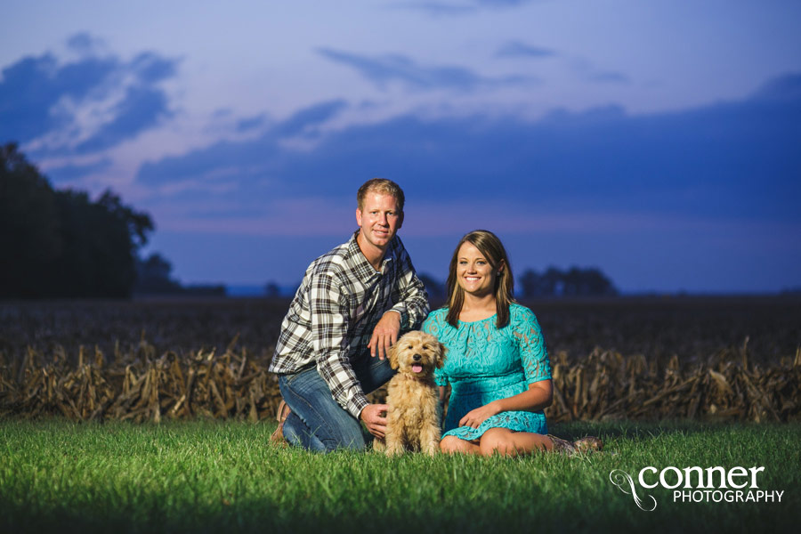 Fall Country Engagement on train tracks and barn