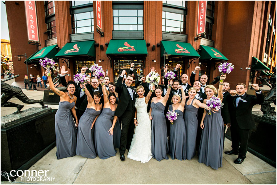 Busch stadium wedding party