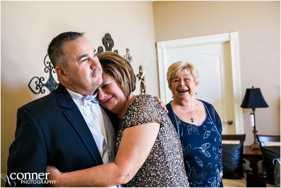 bride's parents crying