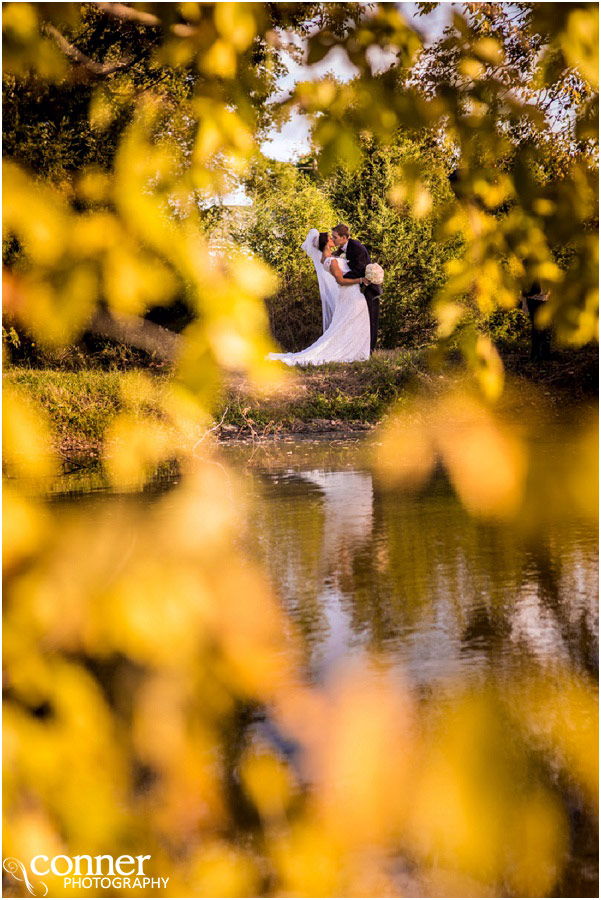 beautiful bride and groom at farm