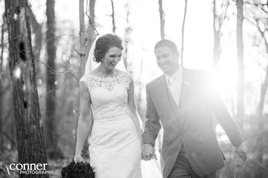 bride and groom sunset