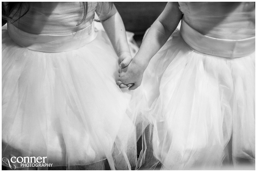 flower girls holding hands