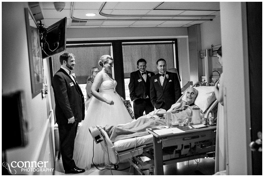 bride in hospital with grandfather