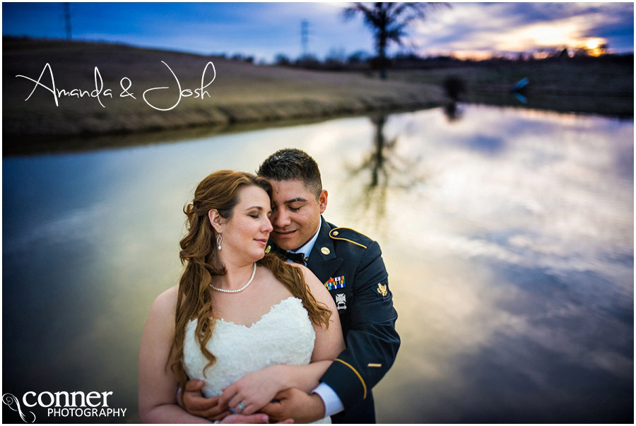 st louis villa marie winery wedding bride groom sunset