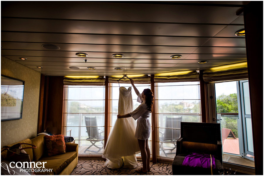 st lucia destination wedding bride getting dressed