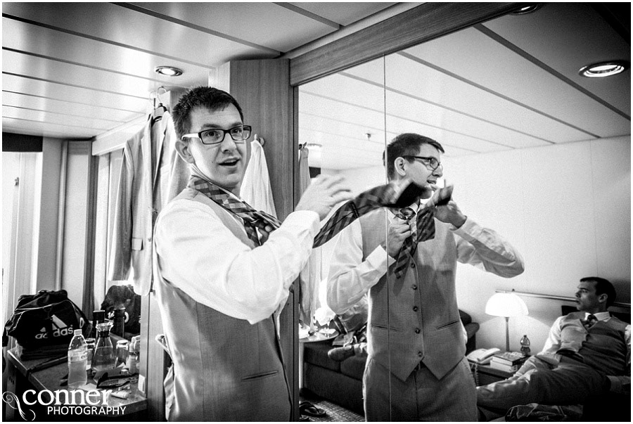 groom getting dressed