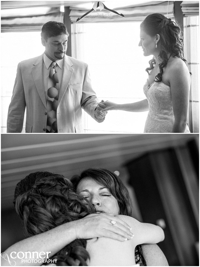 bride with parents