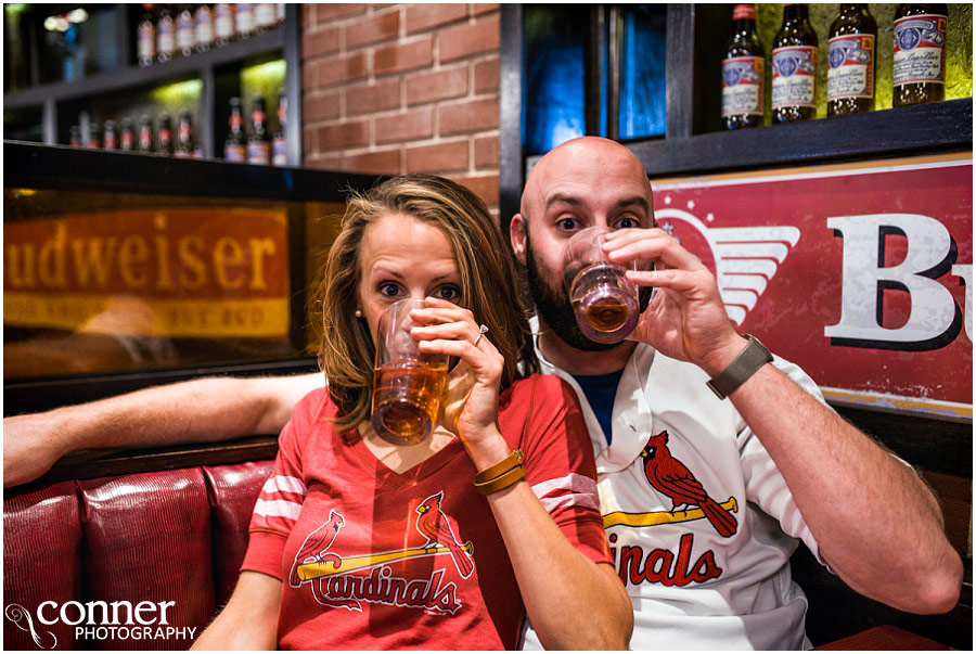 st louis cardinals ballpark village engagement photos