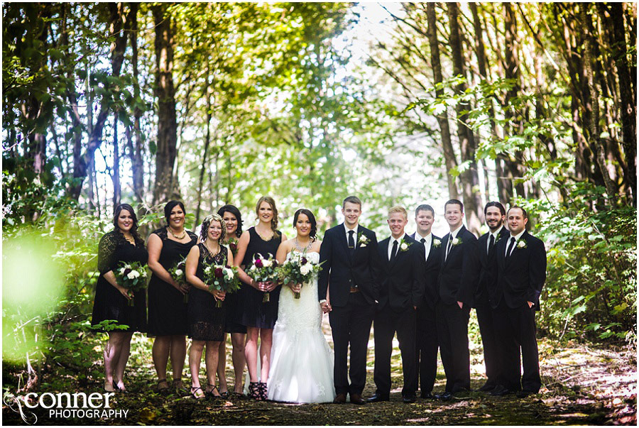 British Columbia Mountains Wedding wedding party forest