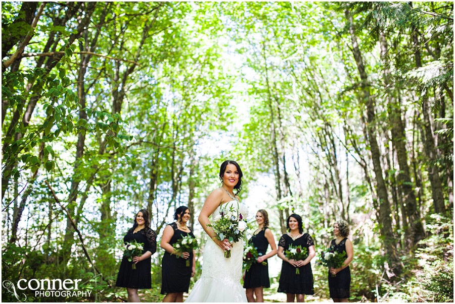 British Columbia Mountains Wedding wedding party forest