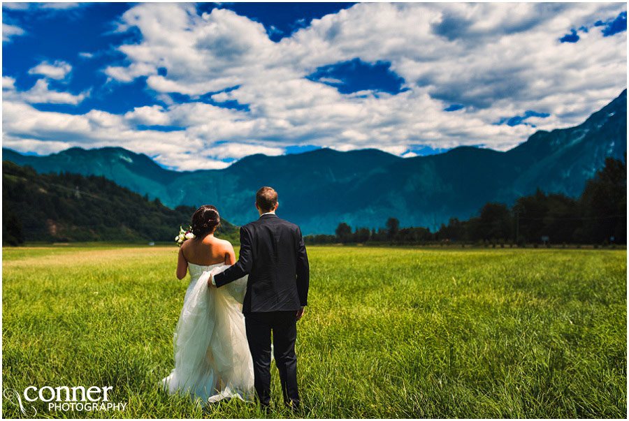 agassiz mountains bride and groom wedding