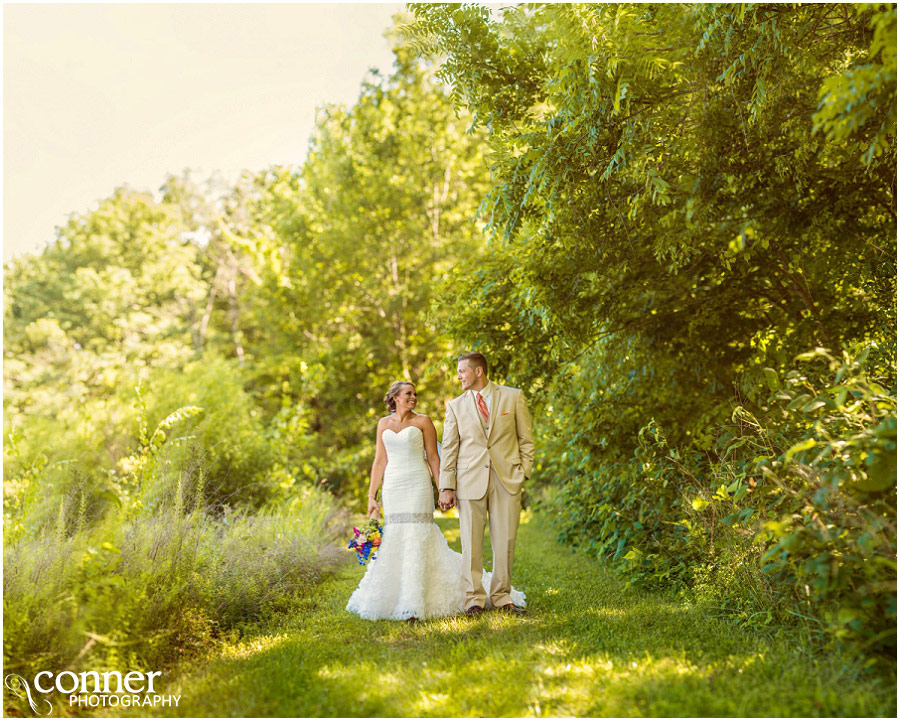 summer forest bride and groom