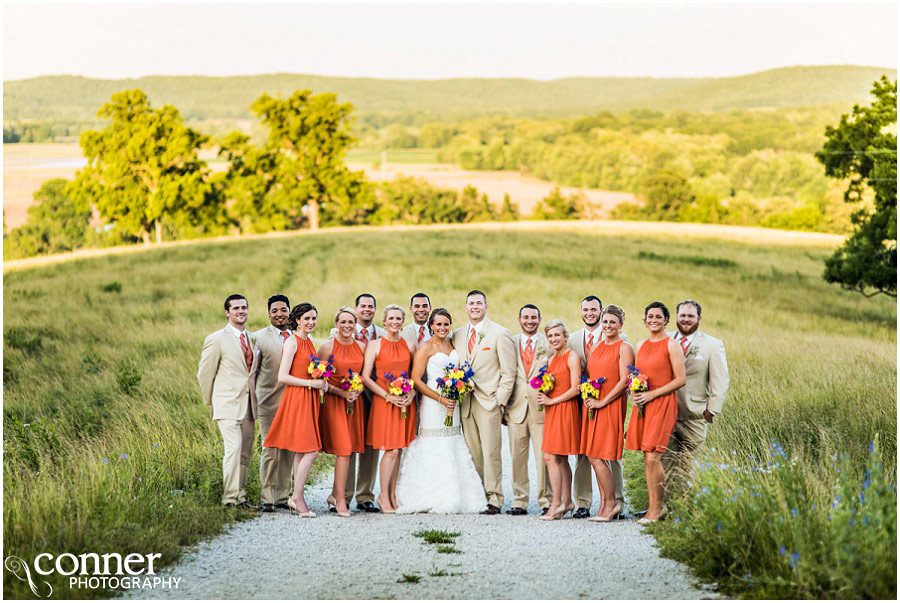 st louis missouri country hill wedding party at little piney