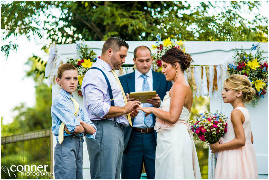 outdoor st louis wedding at home