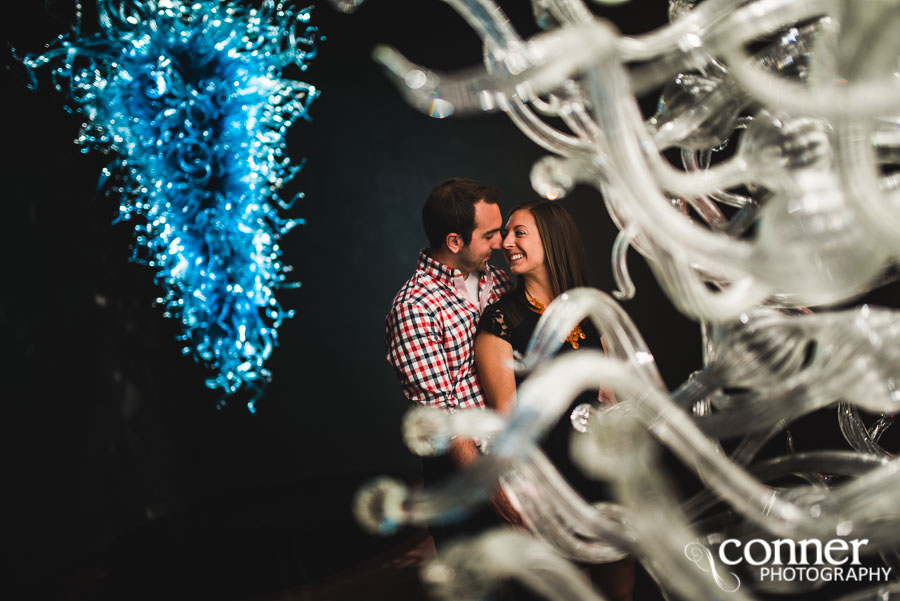 chihuly garden and glass engagement photos