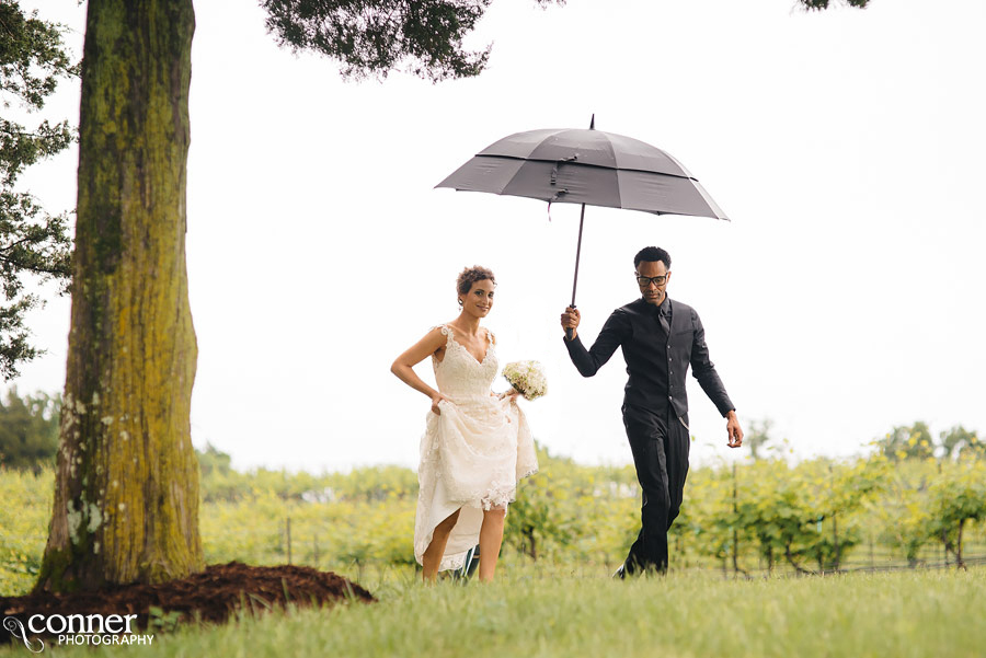 chaumette winery wedding rain