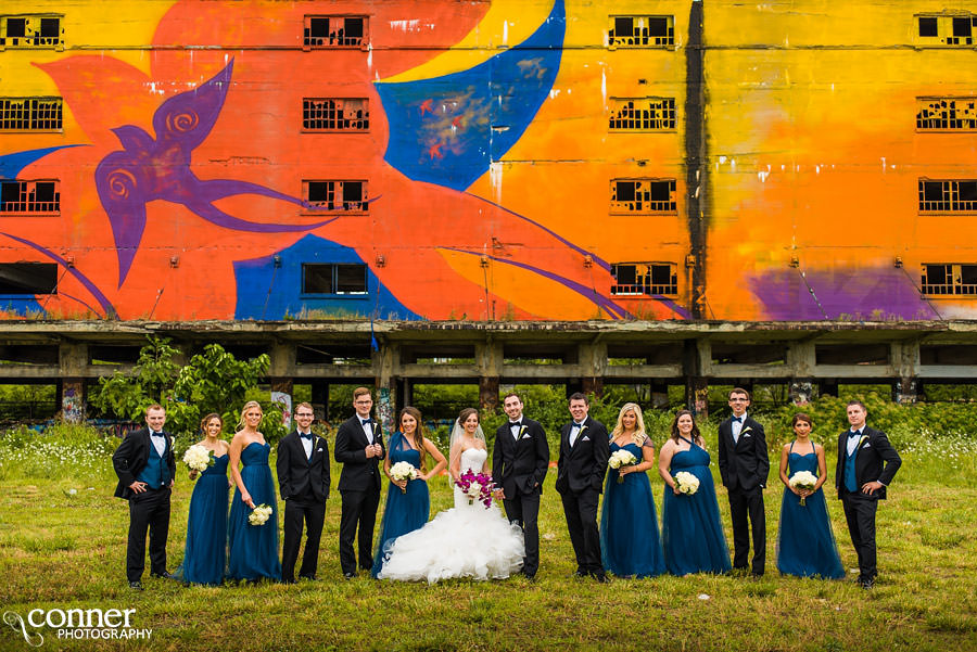 warehouse mural wedding in st louis