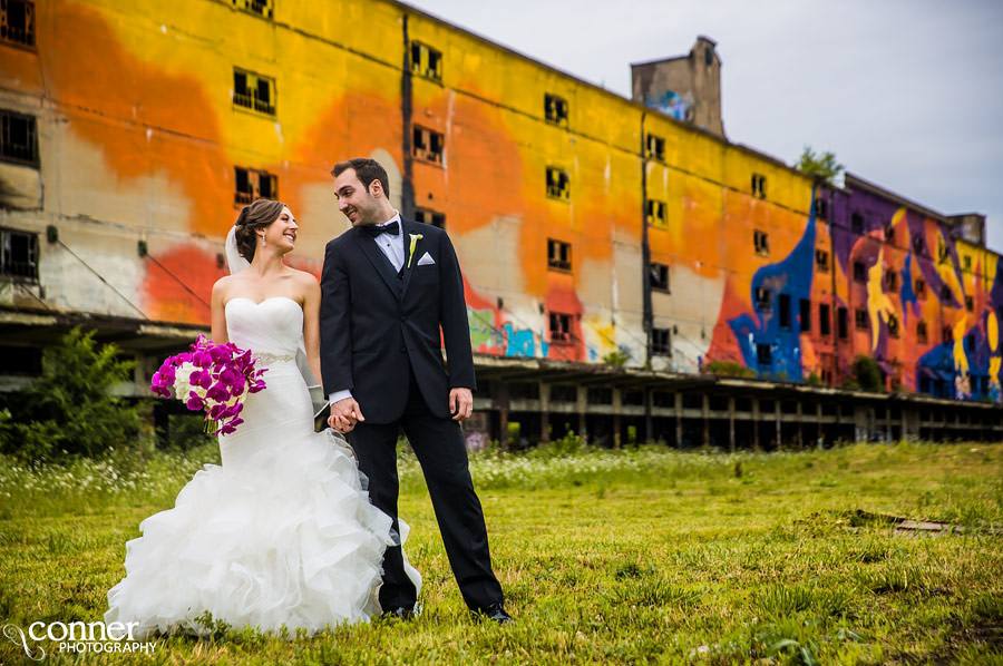 warehouse mural wedding in st louis