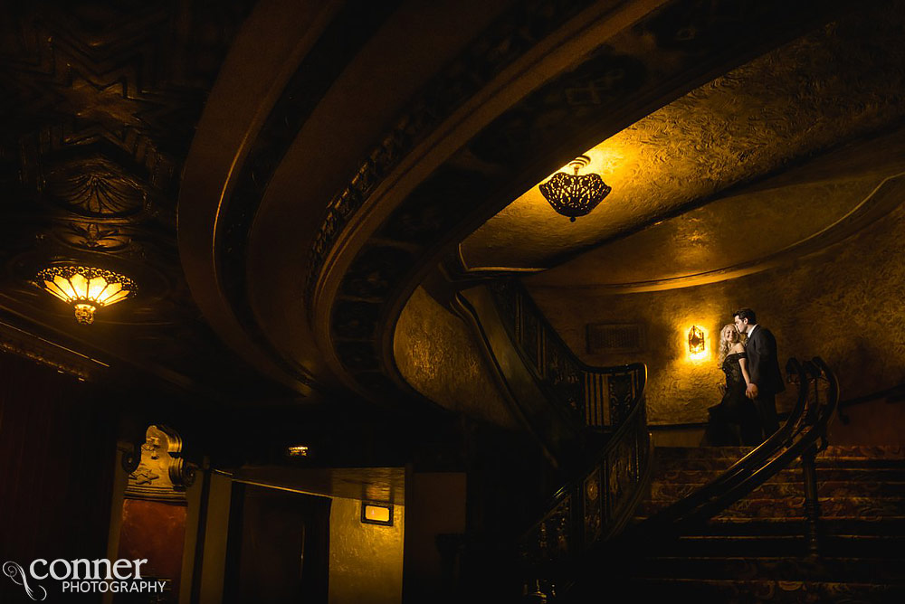 St Louis Fox Theater engagement photo session