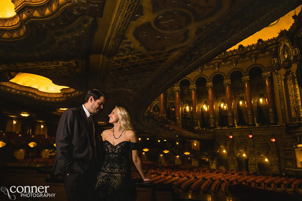 St Louis Fox Theater engagement photo session