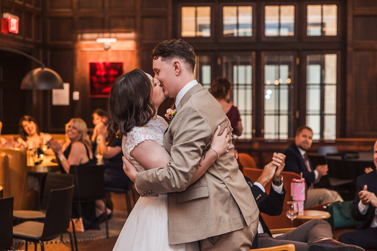 21c Hotel Bride and Groom Portrait with the gallery artwork